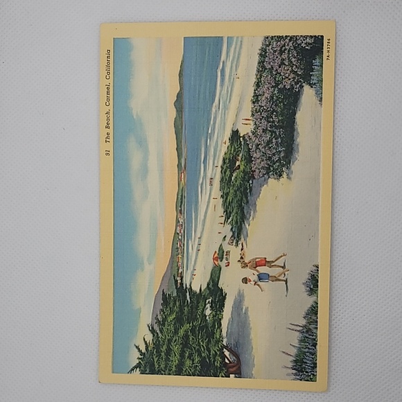 The Beach, Carmel, California Vintage Curt Teich Postcard - Picture 1 of 6